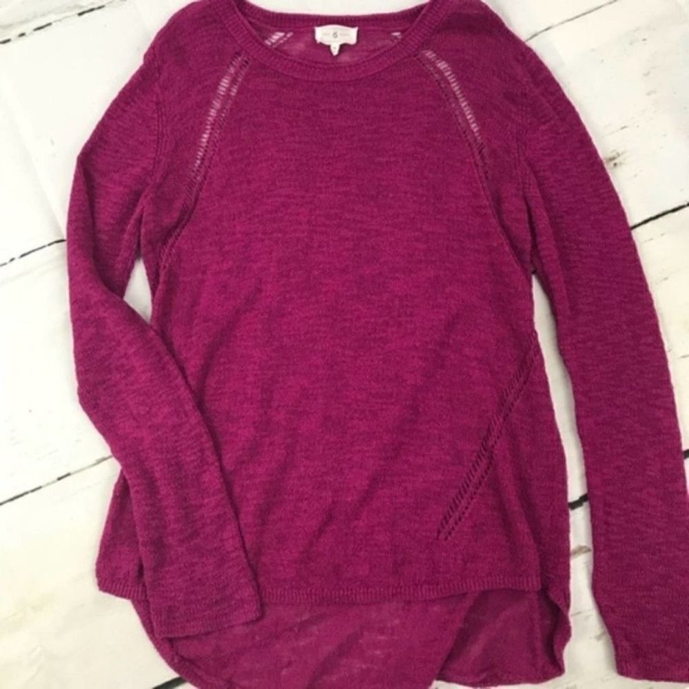 Lou & Grey Loose knit scoop neck fuchsia Sweater